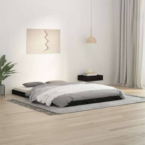 Okvir kreveta crni 135 x 190 cm bračni od masivne borovine - Crna 135 x 190 cm Cijena
