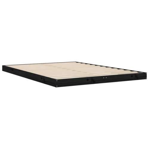Okvir kreveta crni 135 x 190 cm bračni od masivne borovine - Crna 135 x 190 cm Cijena