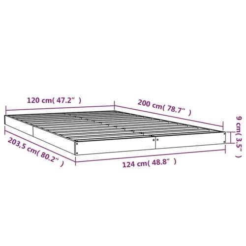 Okvir za krevet bijela 120x200 cm od masivne borovine Cijena