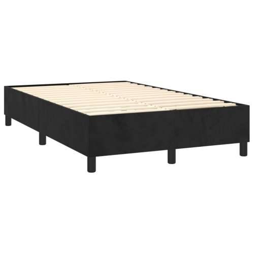 Krevet box spring s madracem LED crni 120 x 200 cm baršun - Crna 120 x 200 cm Blok s kvadratima Cijena