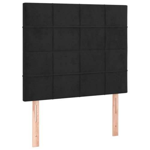 Krevet box spring s madracem LED crni 120 x 200 cm baršun - Crna 120 x 200 cm Blok s kvadratima Cijena