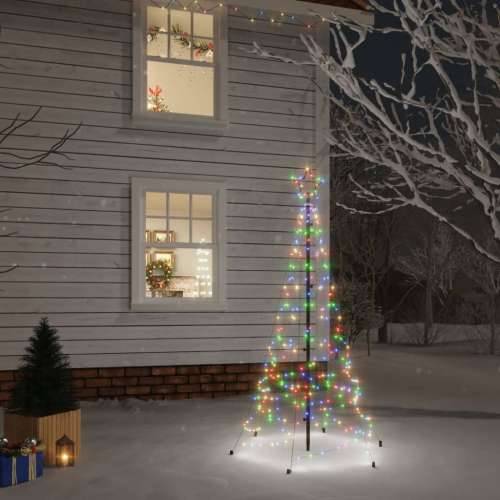 Božićno drvce sa šiljkom šareno 200 LED žarulja 180 cm