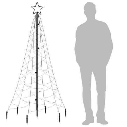 Božićno drvce sa šiljkom šareno 200 LED žarulja 180 cm Cijena