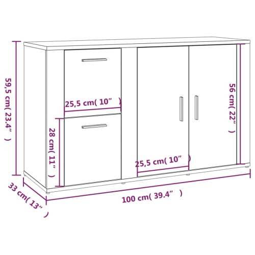 Komoda sjajna bijela 100 x 33 x 59,5 cm od konstruiranog drva Cijena