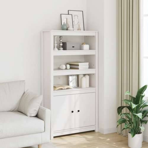 Visoka komoda bijela 80 x 35 x 154 cm od masivne borovine - Bijela 1 Cijena