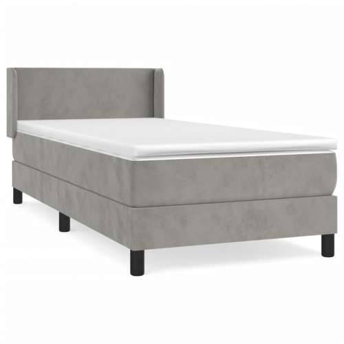Box spring krevet s madracem svjetlosivi 100x200 cm baršunasti - Svjetlosiva 100 x 200 cm Gladak dizajn Cijena