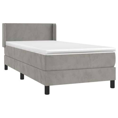Box spring krevet s madracem svjetlosivi 100x200 cm baršunasti - Svjetlosiva 100 x 200 cm Gladak dizajn Cijena