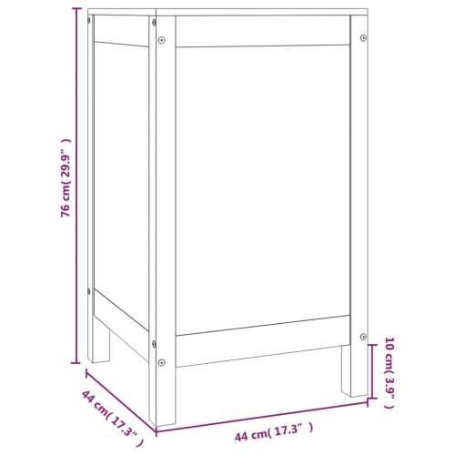 Kutija za rublje 44 x 44 x 76 cm od masivne borovine - Prirodna 44 x 44 x 76 cm 1 Cijena