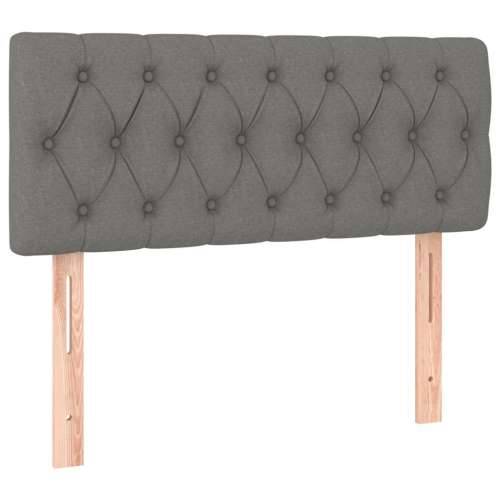 Krevet box spring s madracem LED tamnosivi 120 x 200 cm tkanina - Tamno siva 120 x 200 cm Dizajn s gumbima Cijena