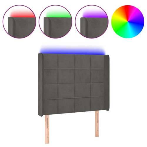 LED uzglavlje tamnosivo 93x16x118/128 cm baršunasto - Tamno siva 93 x 16 x 118/128 cm 1 Cijena