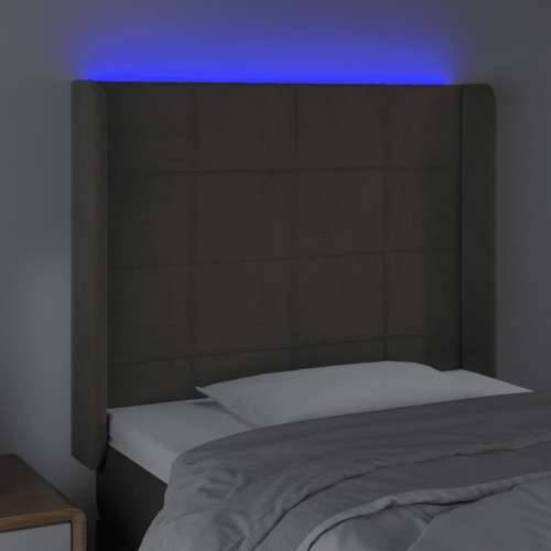 LED uzglavlje tamnosivo 93x16x118/128 cm baršunasto - Tamno siva 93 x 16 x 118/128 cm 1 Cijena