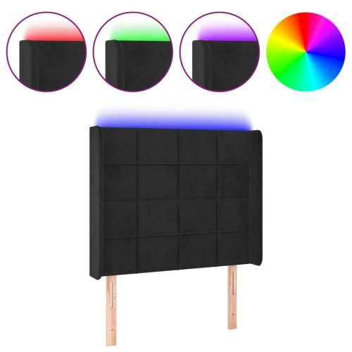 LED uzglavlje crno 93x16x118/128 cm baršunasto - Crna 93 x 16 x 118/128 cm 1 Cijena