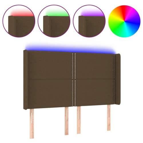 LED uzglavlje tamnosmeđe 147x16x118/128 cm od tkanine - Tamno smeđa 147 x 16 x 118/128 cm 1 Cijena