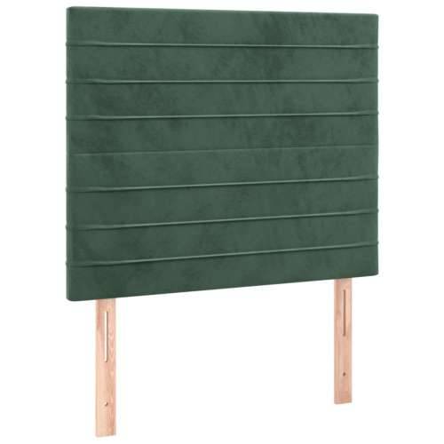 Krevet box spring s madracem LED tamnozeleni 100x200 cm baršun - Tamnozelena 100 x 200 cm vodoravne pruge Cijena