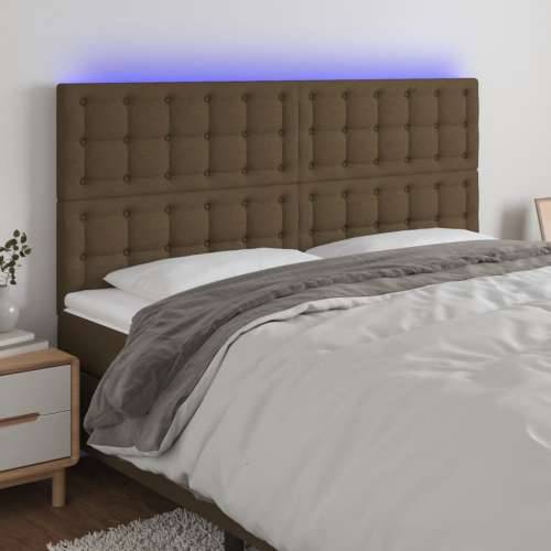 LED uzglavlje tamnosmeđe 160x5x118/128 cm od tkanine - Tamno smeđa 160 x 5 x 118/128 cm 1 Cijena