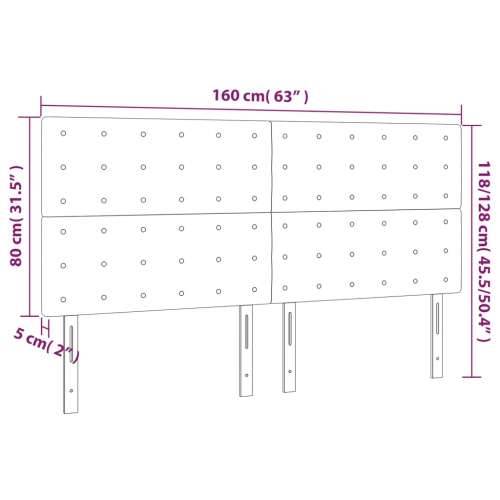 LED uzglavlje tamnosmeđe 160x5x118/128 cm od tkanine - Tamno smeđa 160 x 5 x 118/128 cm 1 Cijena