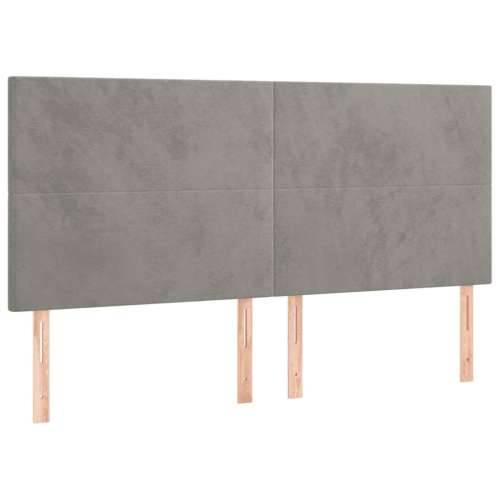 Krevet box spring s madracem LED svjetlosivi 160x200 cm baršun - Svjetlosiva 160 x 200 cm Gladak dizajn Cijena