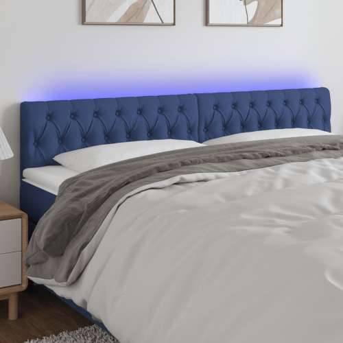 LED uzglavlje plavo 200 x 7 x 78/88 cm od tkanine - Plava 200 x 7 x 78/88 cm 1 Cijena