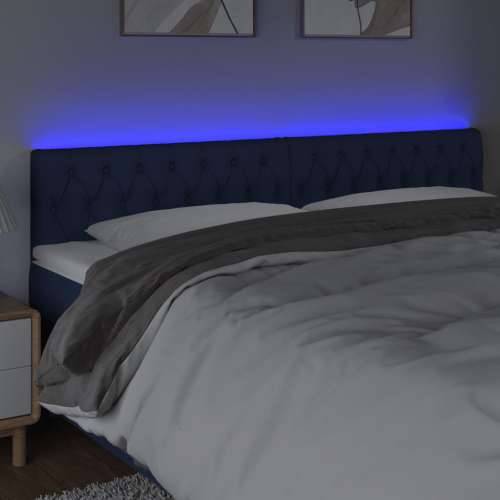 LED uzglavlje plavo 200 x 7 x 78/88 cm od tkanine - Plava 200 x 7 x 78/88 cm 1 Cijena