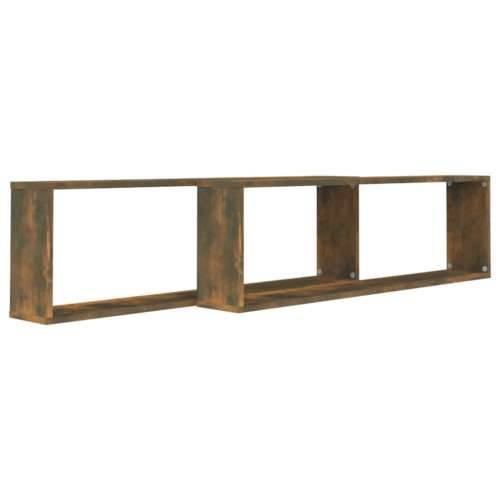 Kockaste zidne police 2 kom boja hrasta 100 x 15 x 30 cm drvene - Dimljeni hrast 2 1 Cijena