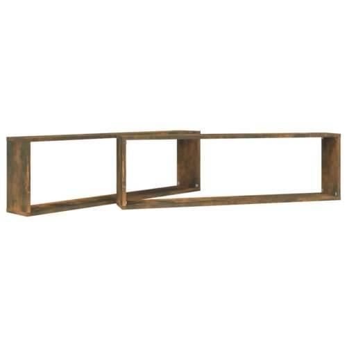 Kockaste zidne police 2 kom boja hrasta 100 x 15 x 30 cm drvene - Dimljeni hrast 2 1 Cijena