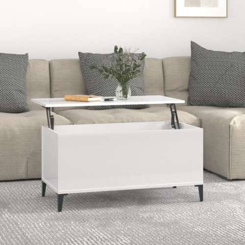 Stolić za kavu sjajni bijeli 90x44,5x45 cm konstruirano drvo - Visoko sjajno bijela 1 90 cm Cijena