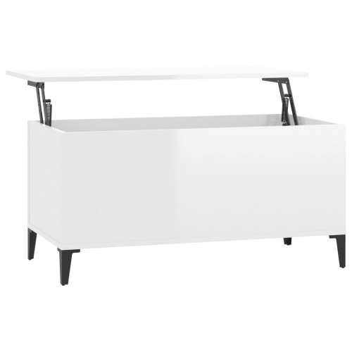Stolić za kavu sjajni bijeli 90x44,5x45 cm konstruirano drvo - Visoko sjajno bijela 1 90 cm Cijena