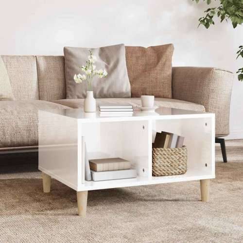 Stolić za kavu sjajni bijeli 60x50x36,5 cm konstruirano drvo - Visoko sjajno bijela 1 Cijena