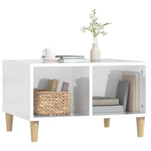 Stolić za kavu sjajni bijeli 60x50x36,5 cm konstruirano drvo - Visoko sjajno bijela 1 Cijena