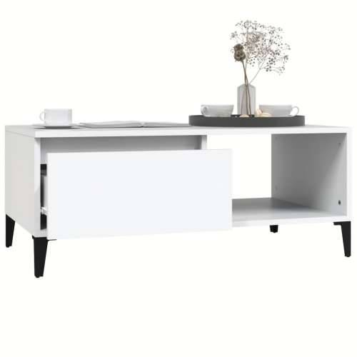 Stolić za kavu bijeli 90 x 50 x 36,5 cm od konstruiranog drva - Bijela 1 Cijena