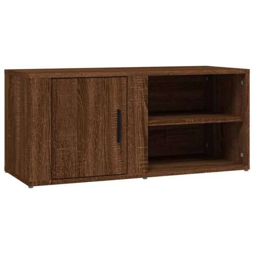 TV ormarić smeđa boja hrasta 80x31,5x36 cm konstruirano drvo - Smeđi hrast 1 Cijena