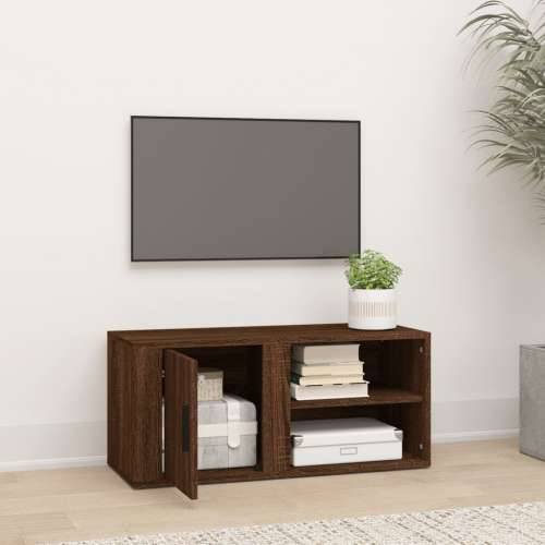 TV ormarić smeđa boja hrasta 80x31,5x36 cm konstruirano drvo - Smeđi hrast 1 Cijena