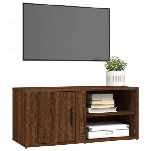 TV ormarić smeđa boja hrasta 80x31,5x36 cm konstruirano drvo - Smeđi hrast 1 Cijena