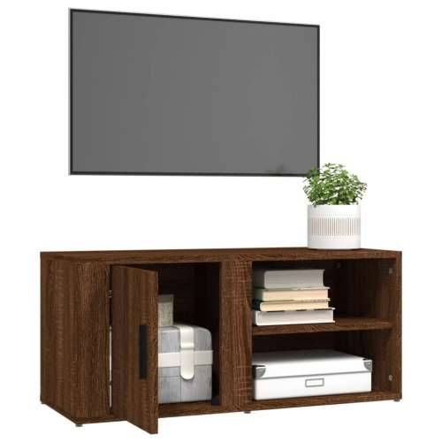 TV ormarić smeđa boja hrasta 80x31,5x36 cm konstruirano drvo - Smeđi hrast 1 Cijena