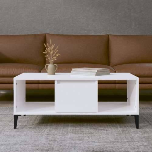 Stolić za kavu sjajni bijeli 90x50x36,5 cm konstruirano drvo - Visoko sjajno bijela 1 Cijena
