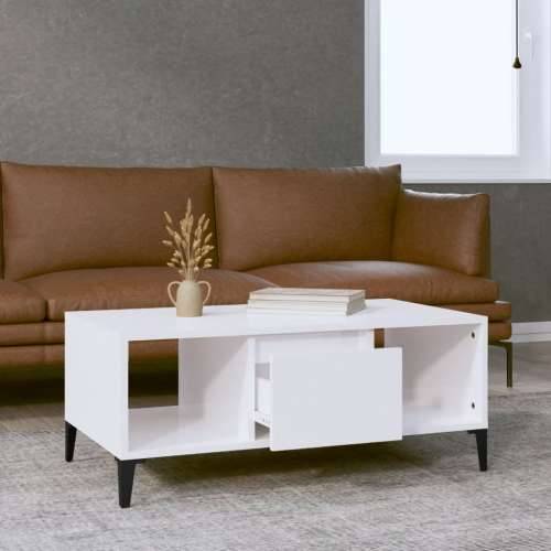 Stolić za kavu sjajni bijeli 90x50x36,5 cm konstruirano drvo - Visoko sjajno bijela 1 Cijena