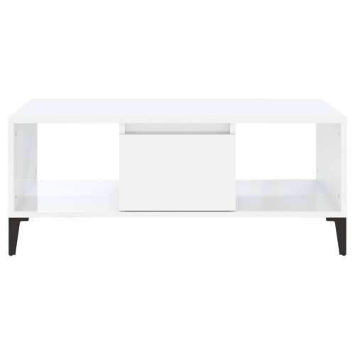 Stolić za kavu sjajni bijeli 90x50x36,5 cm konstruirano drvo - Visoko sjajno bijela 1 Cijena