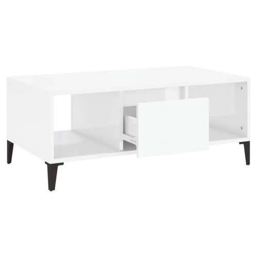 Stolić za kavu sjajni bijeli 90x50x36,5 cm konstruirano drvo - Visoko sjajno bijela 1 Cijena