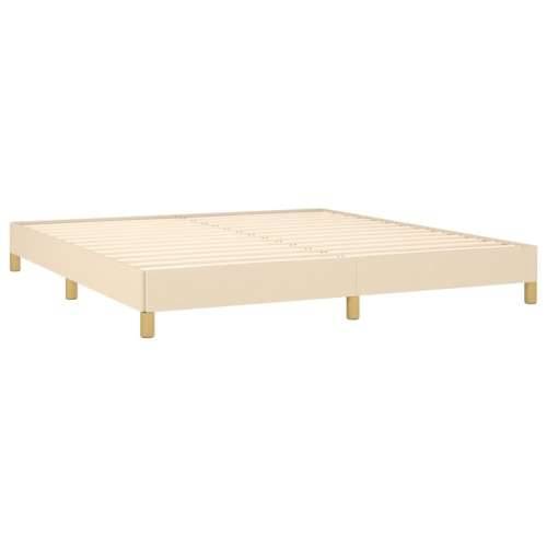 Krevet s oprugama i madracem krem 160x200 cm od tkanine - Krema 160 x 200 cm Okomite pruge Cijena