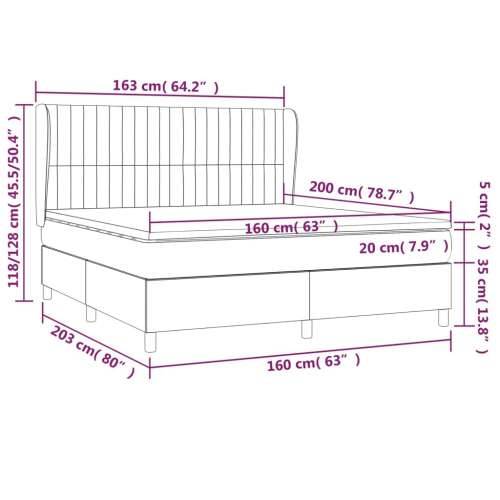 Krevet s oprugama i madracem krem 160x200 cm od tkanine - Krema 160 x 200 cm Okomite pruge Cijena