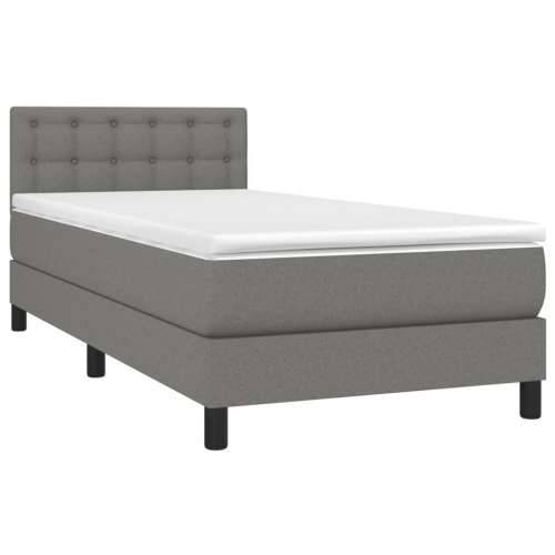 Krevet box spring s madracem LED tamnosivi 80 x 200 cm tkanina - Tamno siva 80 x 200 cm gumbi Cijena