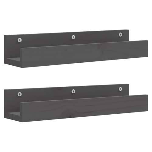 Zidne police 2 kom sive 50 x 12 x 9 cm od masivne borovine - Siva 50 x 12 x 9 cm 1 Cijena