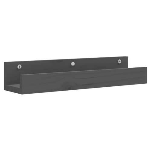Zidne police 2 kom sive 50 x 12 x 9 cm od masivne borovine - Siva 50 x 12 x 9 cm 1 Cijena