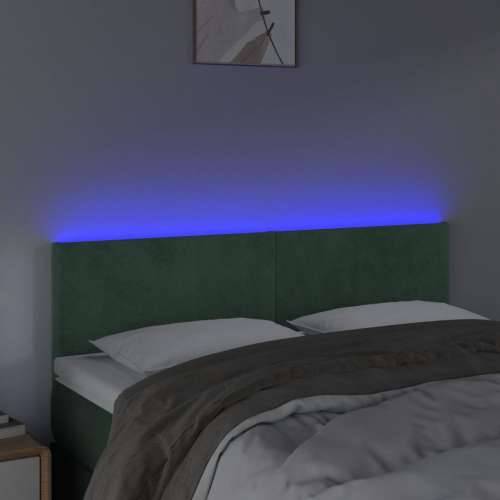 LED uzglavlje tamnozeleno 144x5x78/88 cm baršunasto - Tamnozelena 144 x 5 x 78/88 cm 1 Cijena