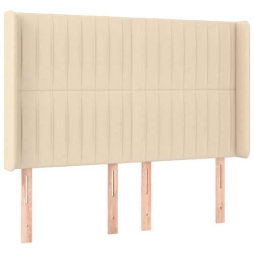 Krevet box spring s madracem LED krem 140x190 cm od tkanine - Krema 140 x 190 cm Okomite pruge Cijena