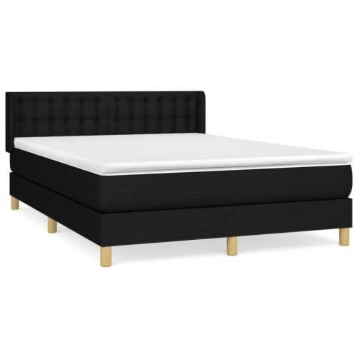 Krevet s oprugama i madracem crni 140x200 cm od tkanine - Crna 140 x 200 cm gumbi Cijena