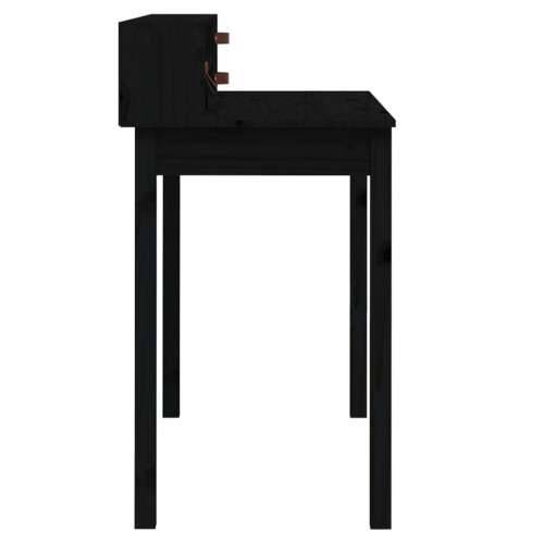 Radni stol crni 110 x 50 x 93 cm od masivne borovine Cijena