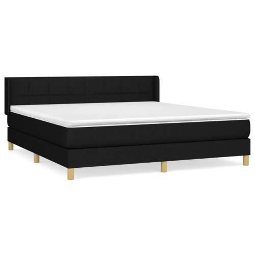 Krevet s oprugama i madracem crni 160x200 cm od tkanine - Crna 160 x 200 cm Blok s kvadratima Cijena