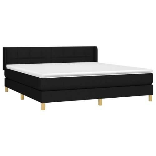 Krevet s oprugama i madracem crni 160x200 cm od tkanine - Crna 160 x 200 cm Blok s kvadratima Cijena