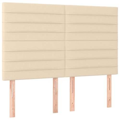 Krevet s oprugama i madracem krem 140x200 cm od tkanine - Krema 140 x 200 cm vodoravne pruge Cijena